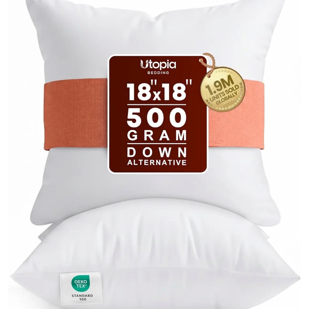 New in box Utopia Bedding Throw Pillow Inserts - White (2 Pack)